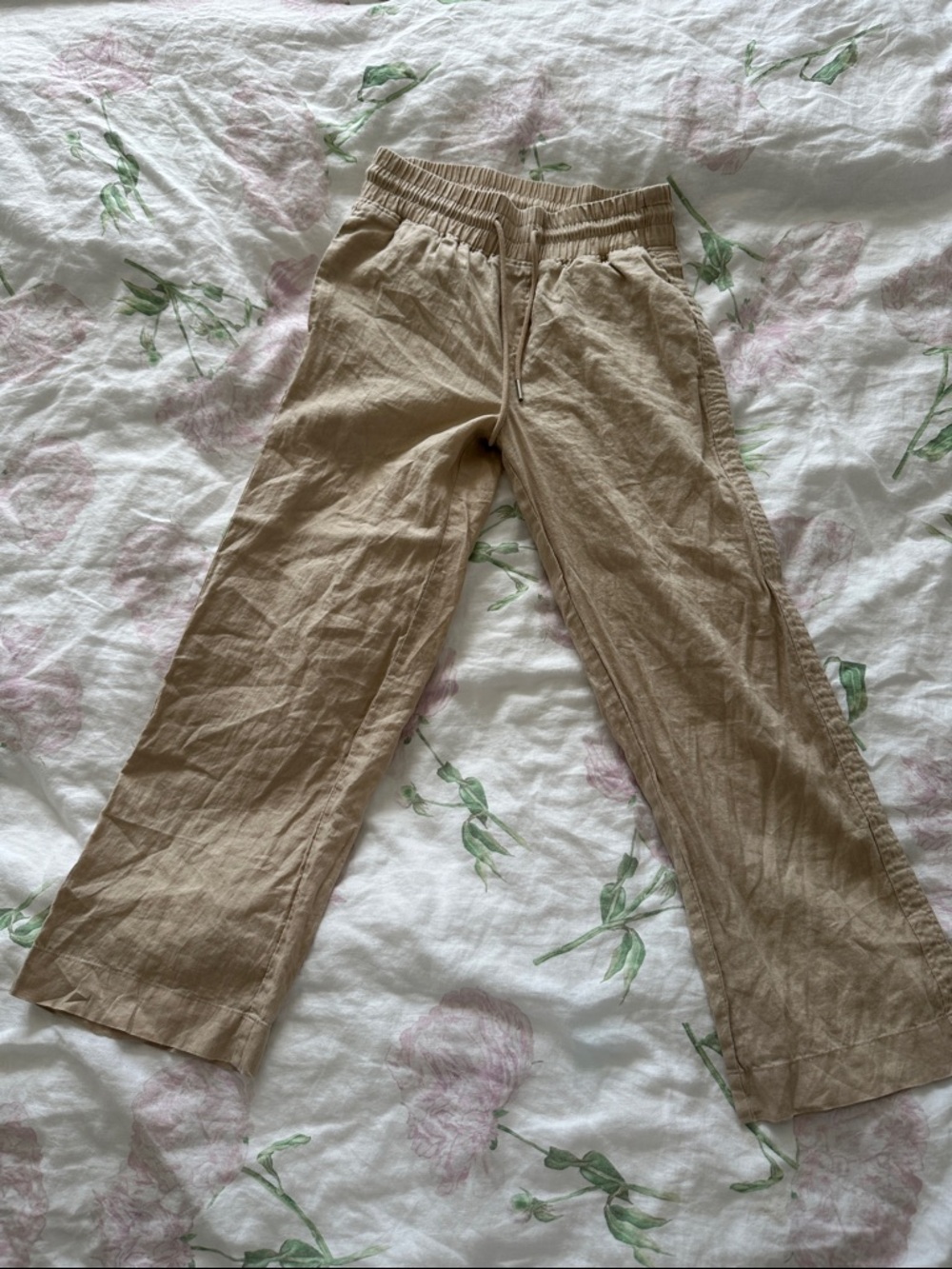 Quince Beige Wide-Leg Pants